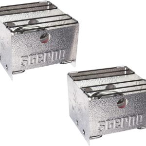 Sterno Foldable Portable Camping Stove - Easy-to-Assemble Outdoor Cooking Stove for Camping, Picnics, Tailgating & Emergencies - Silver