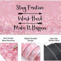 Large Mouse Pad and Keyboard Wrist Rest, Desk Pad for Keyboard and Mouse, 4-in-1 Large Gaming Mouse Pad with Wrist Support, Desk Mat for Home Office Study Game-Pink Stay Positive - Image 2