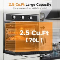 Wall Ovens 24 inch Electric, AMZCHEF 24 inch Wall Oven, 2200w Single Wall Oven with 6 Cooking Modes, 2.5 Cu.Ft. Electric Wall Oven, Convection Oven with Mechanical Knobs Control, Stainless Steel - Image 3