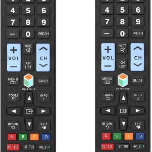 [2 Pack] Universal Remote Control for All Samsung TV Smart LED LCD TV LCD LED QLED SUHD UHD HDTV Curved Plasma 4K 3D Smart TVs, with Buttons for Netflix, Prime Video, Smart Hub-Backlit