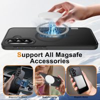Ezanmull for Samsung Galaxy A36 5G Phone Case Magnetic Shockproof, [Fit for MagSafe] [Glass Screen Protector + Camera Lens Protector] Translucent Anti-Fingerprint (Black) - Image 2