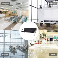 Kinsuite 3-Seat Office Reception Waiting Room Chairs - Guest & Reception Chairs for Salon Barber Bench Airport Bank Hall Visitor Guest Black PU Leather Office Sofa, Black - Image 8