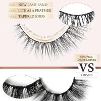 Onlyall Natural Lashes Wispy Lashes Natural Look False Eyelashes Natural Flared Eyelashes False Eye Lashes Soft Fluffy Lashes 7 Pairs D1 Natural (6-13MM) - Image 6