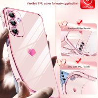 LeYi for Galaxy A16-5G Phone Case: Tempered Glass Screen Protector [2 Pcs]+ Full Camera Lens Protection,Love Heart Plating Luxury Shockproof Phone Case para Samsung A 16 5G Cute,Pink - Image 5
