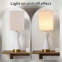 Beige Linen Tall Drum Lampshade, 10" Top x 10" Bottom x 13" High Lamp Shade, Lamp Shade Replacement for Table and Floor Lamps, Pendant Light, Handcrafted Lampshade, Easy Assembly - Image 2