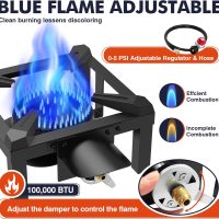 Llamaviva Propane Burner, High Pressure 100,000 BTUs Single Gas Stove with 4.1ft Adjustable Hose with Regulator,Propane Stove for Outdoor Cooking, Seafood Boil,Turkey Fry - Image 6