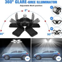 LED Garage Lights Bulb 2 Pack 180W 18000LM 6500K Led Shop Light with 6 Plus 1 Deformable Panels Basement Barn Ceiling Lights for E26/E27 - Image 2