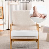 Mid Century Modern Accent Chairs for Living Room, 23” Wide Comfy Chair for Bedroom, Small Cozy Sherpa Reading Chairs for Adults, 108° Lounge Arm Chair with Detachable Cover, 5.5" Foam Cushion - Image 5