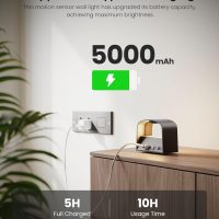 FULEN Motion Sensor Wall Light with Remote Control 3 Colors Wireless Wall Lamp LED Indoor Up and Down Wall Sconce 5000mAh Rechargeable Battery Powered Wall Lamps Brightness Adjustable, Black 2 Pack - Image 3