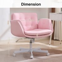 Criss Cross Office Chair with Wheels and Arms, Pink Vanity Chair with Back, Comfy Swivel Cross Legged Office Chairs for Ultimate Comfort and Support, Unique Multifunctional Stylish Arms - Image 7