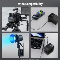 NEEWER PS099E Mini V Mount Battery, 6800mAh 99Wh 14.5V Mini V Lock Battery with D Tap Cable/BP/65W PD Type C/USB A/Dual DC/OLED Display for Video Camera Camcorder, Compatible with SmallRig BMPCC 4K 6K - Image 8