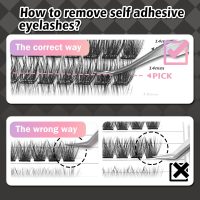 Self Adhesive Eyelashes, 156 Pcs Self Adhesive Eyelash Clusters, No Glue Needed, Invisible 2-Strip Tape - Longer Lasting, No Sticky Residue Pre Glued Eyelashes (Volume-Mixed) - Image 5