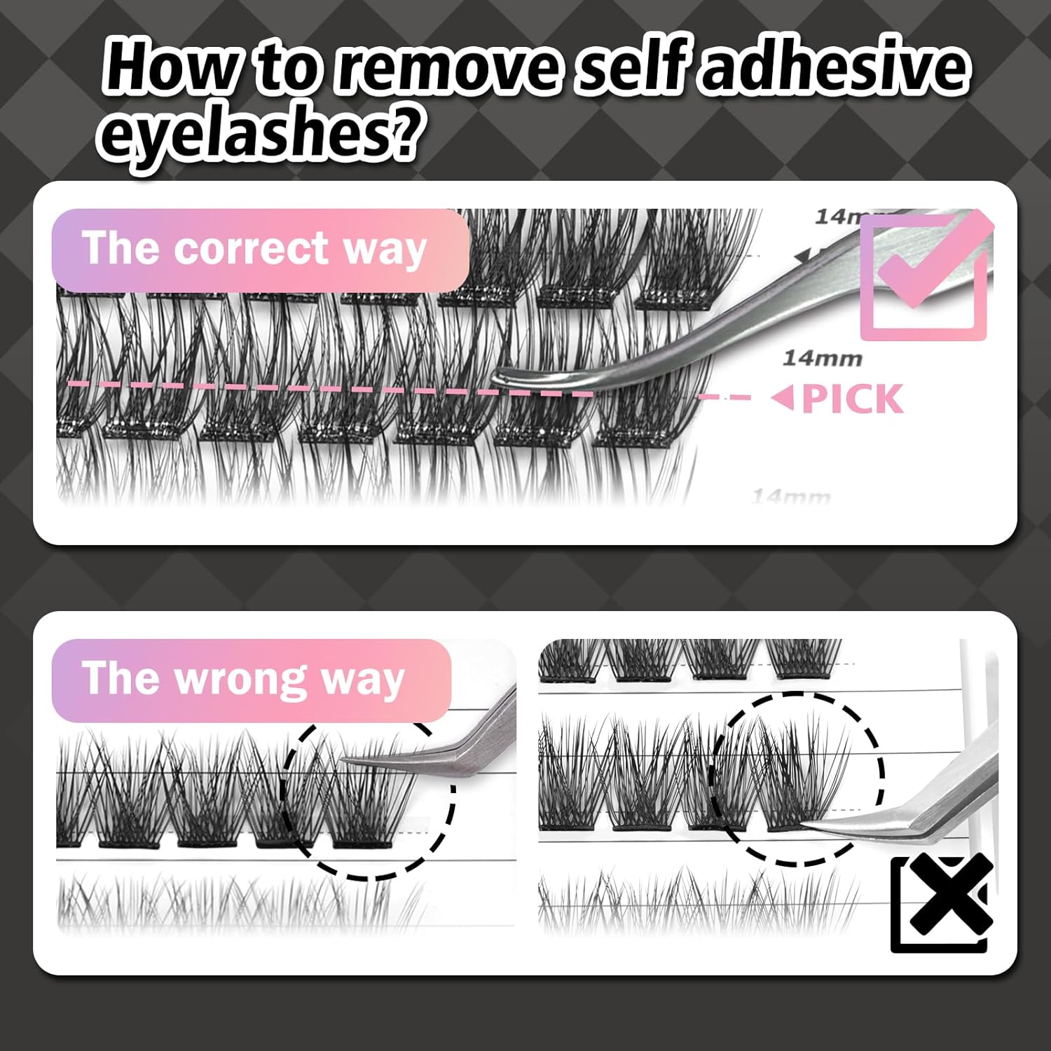 Self Adhesive Eyelashes, 156 Pcs Self Adhesive Eyelash Clusters, No Glue Needed, Invisible 2-Strip Tape - Longer Lasting, No Sticky Residue Pre Glued Eyelashes (Volume-Mixed) - Image 5