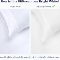 California Design Den Queen Sheet Set - Soft 400 Thread Count Sateen, Natural 100% Cotton Sheets, Deep Pockets with All Around Elastic for a Snug Fit, Cool & Durable Bedding Set - Antique White - Image 3