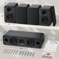 Saiyin 5.0 Channel Surround Sound Systems for Home Theater | 160 Watts Peak Power | Passive Speakers with Black Classic Retro Wood Grain | Amplifier or Receiver Required | Cable Not Included - Image 6