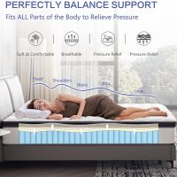 12 Inch Queen Size Hybrid Mattress - Medium Firm, Memory Foam & Pocket Springs, Motion Isolation, Edge Support, Pressure Relief, Ships Compressed - Image 3