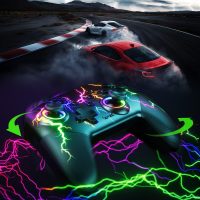VOYEE Switch Controllers Compatible with Switch/Lite/OLED/PC Windows, 1000mAh Programmable RGB Lightning LED, Wireless Pro Controller with One Key Pairing/Wake Up/Turbo/Vibration - Image 7