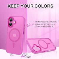 BENTOBEN Compatible with iPhone 16 Plus Case for Magnetic iPhone 16 Plus Phone Case [Compatible with Magsafe] Slim Translucent Matte Shockproof Bumper Drop Protection Girl Women Boy Cover, New Pink - Image 8