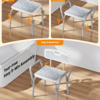 Shower Chair for Inside Shower [Military Grade] [500 lbs Heavy Duty] Shower Seat with Arms and Back for Bathtub, [FSA/HSA Eligible] Height Adjustable Safety Bath Seat for Elderly and Disabled, Adults - Image 7