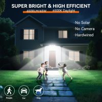LED Security Lights Motion Sensor Outdoor Lights, 5000K Daylight, IP65 Waterproof, Dusk to Dawn, 3-Head Motion Detected Flood Light for Garage, Yard, Porch, 2Pack - Image 4