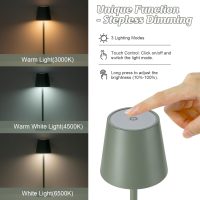 HASUN 2 Pack Cordless Table Lamp, Portable LED Desk Lamp, 5200mAh Battery Operated Lights, 3 Color Stepless Dimming Up, Night Light for Bedroom/Date/Bars/Cafe/Camping (Green 2Pack) - Image 5