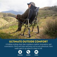 GCI OUTDOOR RoadTrip Rocker Camping Chair | Portable, Folding Rocking Chair with Solid, Durable Armrests, Drink Holder & Comfortable Extended Backrest — Indigo Blue - Image 3
