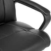 Amazon Basics Office Computer Task Desk Chair with Padded Armrests, Mid-Back, Adjustable, 360 Swivel, Rolling, 275 Pound Capacity, 24.2"D x 24"W x 34.8"H, Black Faux Leather - Image 6