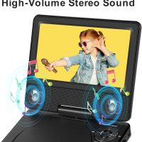 9.5" Portable DVD Player with Bluetooth, Support 1080P Video, MP4 Formats, 7.5" Swivel HD Screen, 5 Hours Work Time, Car DVD Player for Kids and Car, Sync TV, Support TF Card/USB 1000G, Regions Free - Image 4