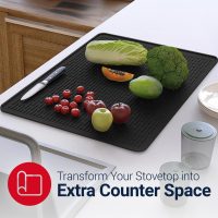 Stove Top Covers for Electric Stove by Linda's Essentials (30 x 21 Inch) - Silicone Mat for Glass Cooktop, Heat-Resistant Cover Protector, Electric Cooktop Mat with Anti-Slip Backing (Black) - Image 5