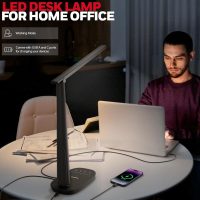 Honeywell Desk Lamp for Home Office, Dimmable LED Desk Light with USB A+C Dual Charging, 4 Modes Brightness Touch Lamp with Timer, Eye Caring Foldable Reading Light, Table Lamp for Study Nightstand - Image 4