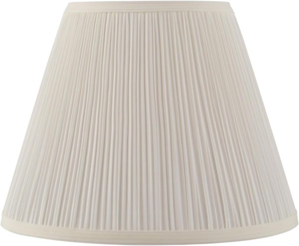 Aspen Creative 33055, Hardback Empire Transitional Spider Lamp Shade, Mushroom Pleated Rice White, 7" Top x 13" Bottom x 10" Slant