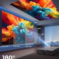 CLOKOWE Mini Projector with WiFi and Bluetooth - Built-in Apps, Smart Portable Projector with 180° Rotation, Auto Keystone, Support 1080P, Compatible with HDMI/USB/TV Stick/Smartphone/Laptop - Image 3