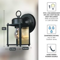 DESIGNERS FOUNTAIN Ivy Trail Outdoor Light Fixture Pack of 2, 8.25 Inch Exterior Wall Lantern Sconce Set for Front Door, Patio and Porch, Black, D334M-5EW-BK2 - Image 4