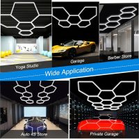 Hexagon LED Garage Light: 25 Pack Updated Bigger Size, 26400LM Super Bright Car Detailing Ceiling LED Shop Light for Warehouse Workshop Gym Basement Car Care Wash Room - Image 5