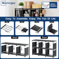 Mavivegue Book Shelf, 12 Cube Storage Organizer, DIY Bookcase, Metal Bookshelf,Tall Book case for Bedroom, Living Room,Office,Closet, Black Cubicle Rack - Image 8