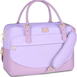 MATEIN Laptop Briefcase for Women, Fashion 15.6 inch Computer Sleeve Bag Case with Adjustable Shoulder Strap, Water Resistant Cute Purple Messenger Work Tote Bag Gifts for Women Nurse Teacher College