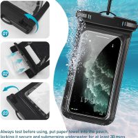 Waterproof Phone Case, with Inside Card Bag, Waterproof Phone Pouch for iPhone, Cell Phone Dry Bag for Cruise Travel Vacation Accessories Large Phone Holder, 2 Pack-Black - Image 5