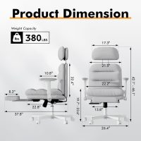Criss Cross Chair with Wheels & Flip-up Arms, Executive Office Chair with Foot Rest, Swivel Cross Legged Office Chair, Corduroy Fabric Comfy Computer Desk Chair, Vanity Chair for Home, Grey - Image 2