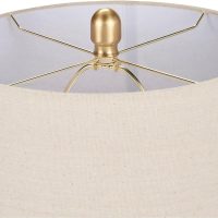 Nourison Home 23" Greyish Brown Earth Tone Rustic Farmhouse Ceramic Table Lamp for Bedroom, Living Room, Dining, Office, with Beige Linen Shade - Image 7
