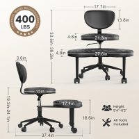 Cross Legged Office Chair, Ergonomic Criss Cross Design, Wide Comfy Desk Seat, ADHD Meditation Chair with Wheels, Adjustable Height Kneeling Chair with Back Support - Image 2