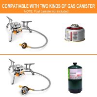 WADEO Camping Gas Stove, 3700W Portable Backpacking Stove with Piezo Ignition, Portable Burner, Camping Stove Adapter and Carrying Case for Outdoor Cooking - Image 4
