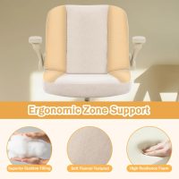 Meditation Cross Legged Armchair, ADHD Chair with Adjustable Armrests, Criss Cross Desk Chair with Flexible Back Cushion, Swivel Footrest, Arm Support and Wheels for Home Office, Cocoa - Image 5