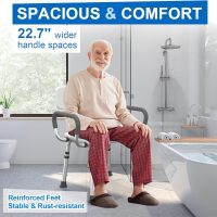 Shower Chair for Inside Shower with Arms and Back, 500 lbs Heavy Duty Shower Seat for Bathtub, Height Adjustable Safety Bath Seat for Elderly, Adults, Handicap and Disabled - Image 7