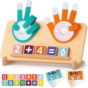 Number Counting Blocks Toys for Kids, Montessori Educational Toys for 3 4 5 Year Old Boys Girls Birthday Gifts, Toddler Preschool Learning Activities, Math Manipulatives Learning Counting Toy for 3-5