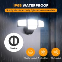 LUTEC 80W Dusk to Dawn Flood Lights Outdoor, 9000LM Super Bright LED Security Light with Photocell, IP65 Waterproof, 5000K Daylight, Hardwired 4 Heads Floodlight for Garage, Yard (Black) - Image 5