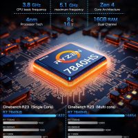 GMKtec Mini Gaming PC AMD Ryzen 7 7840HS 1TB PCIe4.0 SSD 16GB DDR5 Desktop Computers USB4.0, Dual NIC LAN 2.5Gbps/ HDMI, DP/USB-C4.0, WiFi 6E, BT 5.2 Nucbox K6 - Image 3