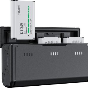 TELESIN 2 Pack NP-BX1 Battery and 3-Channel Battery Charger for Sony NP-BX1/M8, ZV-1, ZV-1 II, Cyber-Shot DSC-HX80, HX90V, HX95, HX99, RX1, RX1R II, RX100 (II/III/IV/V/VA/VI/VII), FDR-X3000, HDR-AS50