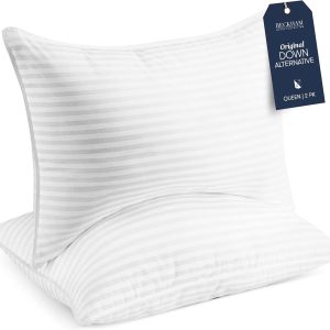 Beckham Hotel Collection Bed Pillows Standard/Queen Size Set of 2 - Original Down Alternative Pillow for Sleeping - Bedding for Back, Stomach or Side Sleepers