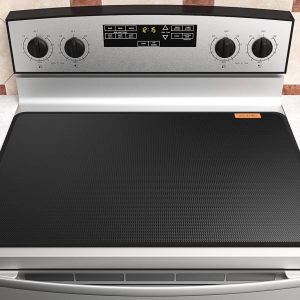 Fireproof Stove Cover, 28.5×20 Inches Electric Stove Top Cover, Heat Resistant GlassTop Stove Cover Protector, Kitchen Flat Stove Top Covers for Electric Stove Black