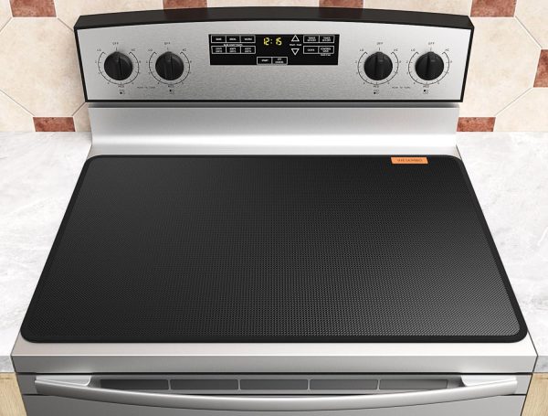 Fireproof Stove Cover, 28.5×20 Inches Electric Stove Top Cover, Heat Resistant GlassTop Stove Cover Protector, Kitchen Flat Stove Top Covers for Electric Stove Black